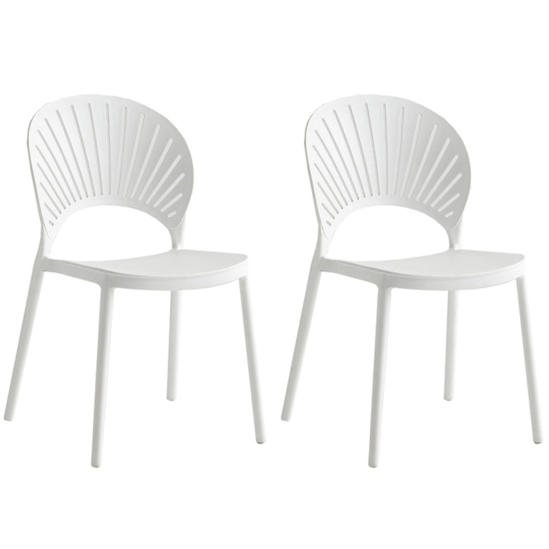 Contemporary Style Plastic Open Side Chair Colorful Stacking Dining Chairr for Home