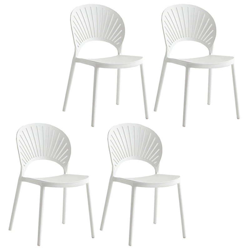 Contemporary Style Plastic Open Side Chair Colorful Stacking Dining Chairr for Home
