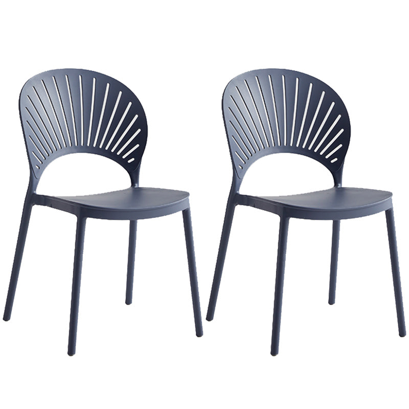 Contemporary Style Plastic Open Side Chair Colorful Stacking Dining Chairr for Home