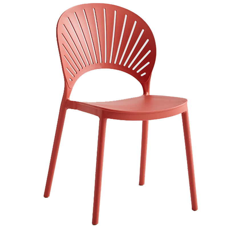 Contemporary Style Plastic Open Side Chair Colorful Stacking Dining Chairr for Home