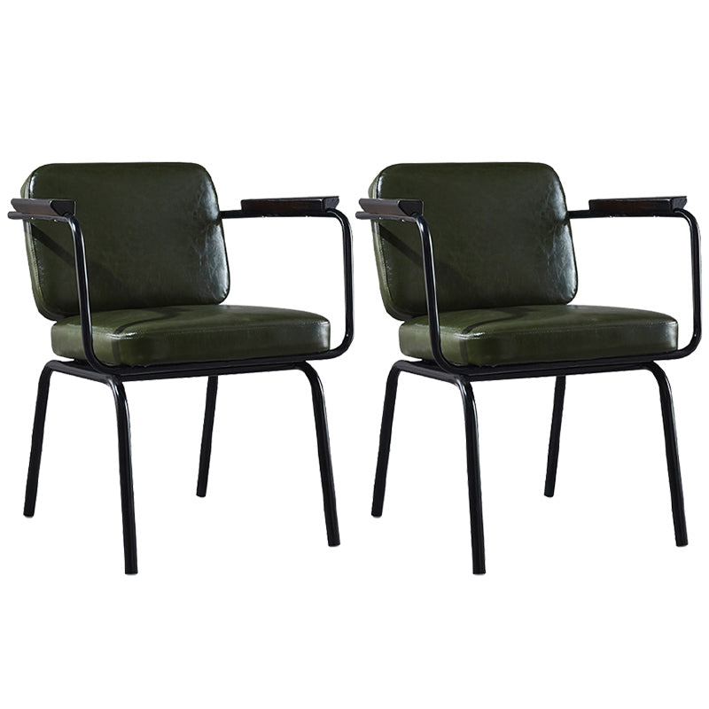 Modern Industrial Style Leather Solid Back Side Chair 31"H Dining Chair for Restaurant Bedroom