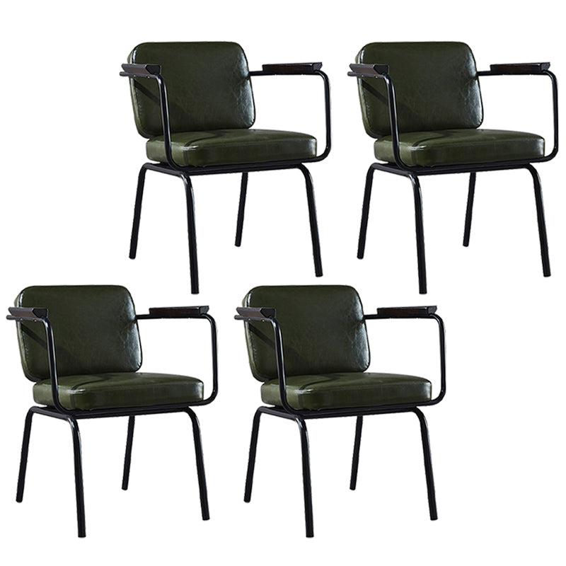 Modern Industrial Style Leather Solid Back Side Chair 31"H Dining Chair for Restaurant Bedroom