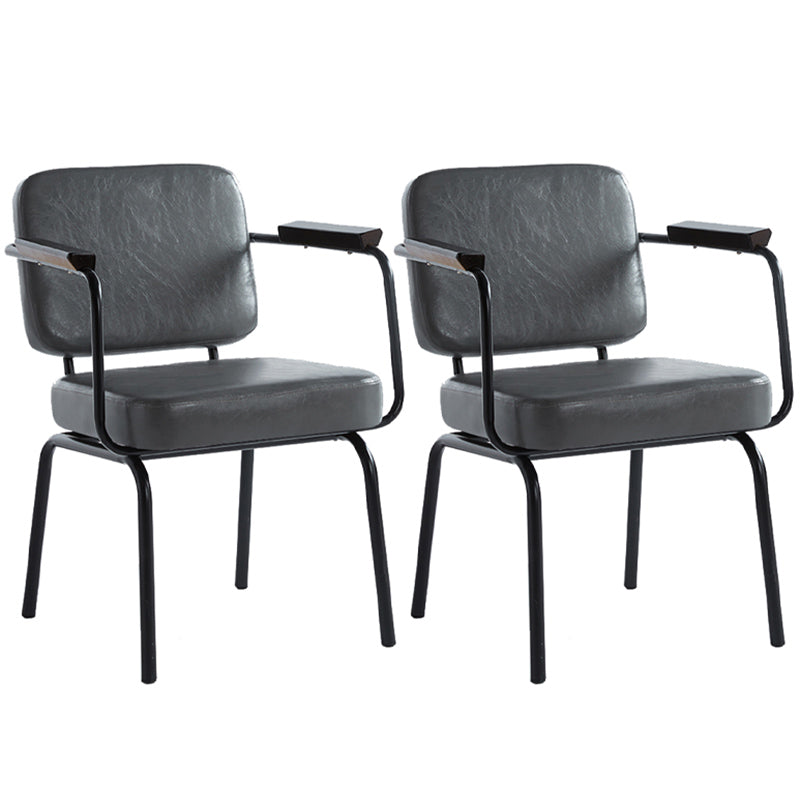 Modern Industrial Style Leather Solid Back Side Chair 31"H Dining Chair for Restaurant Bedroom