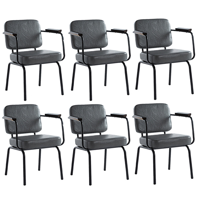 Modern Industrial Style Leather Solid Back Side Chair 31"H Dining Chair for Restaurant Bedroom
