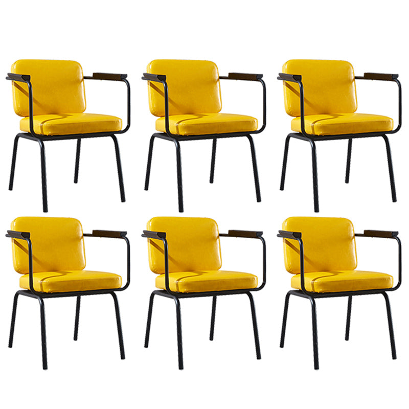 Modern Industrial Style Leather Solid Back Side Chair 31"H Dining Chair for Restaurant Bedroom