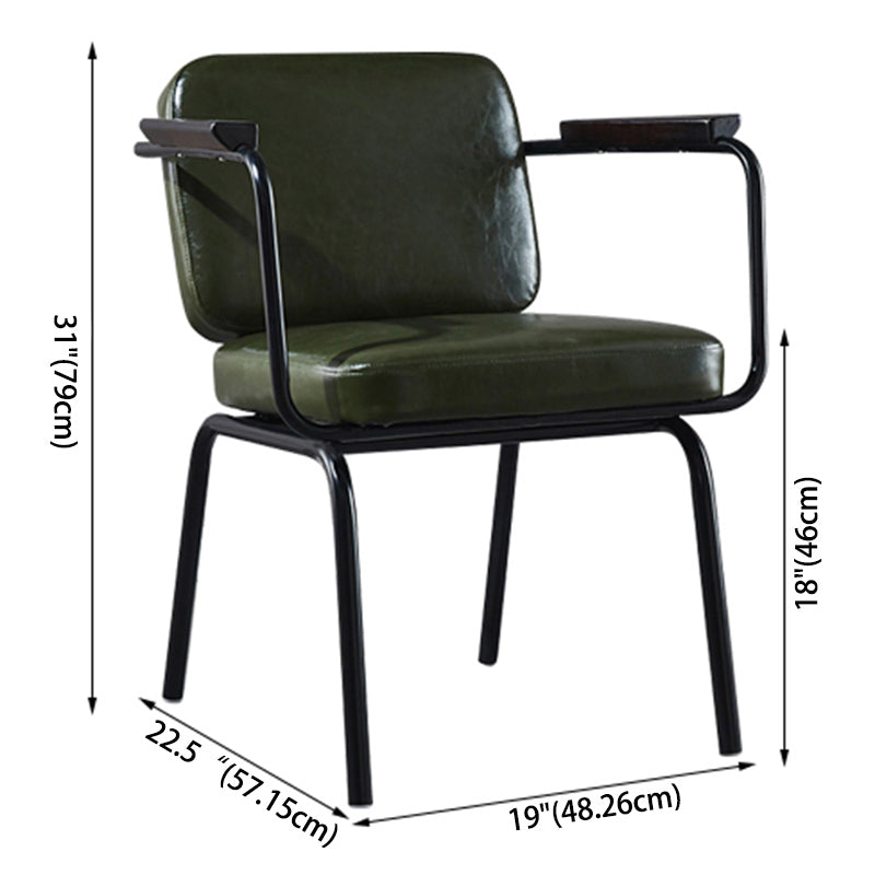 Modern Industrial Style Leather Solid Back Side Chair 31"H Dining Chair for Restaurant Bedroom