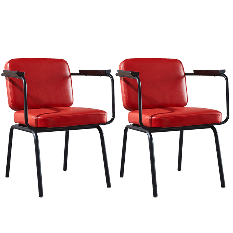 Modern Industrial Style Leather Solid Back Side Chair 31"H Dining Chair for Restaurant Bedroom