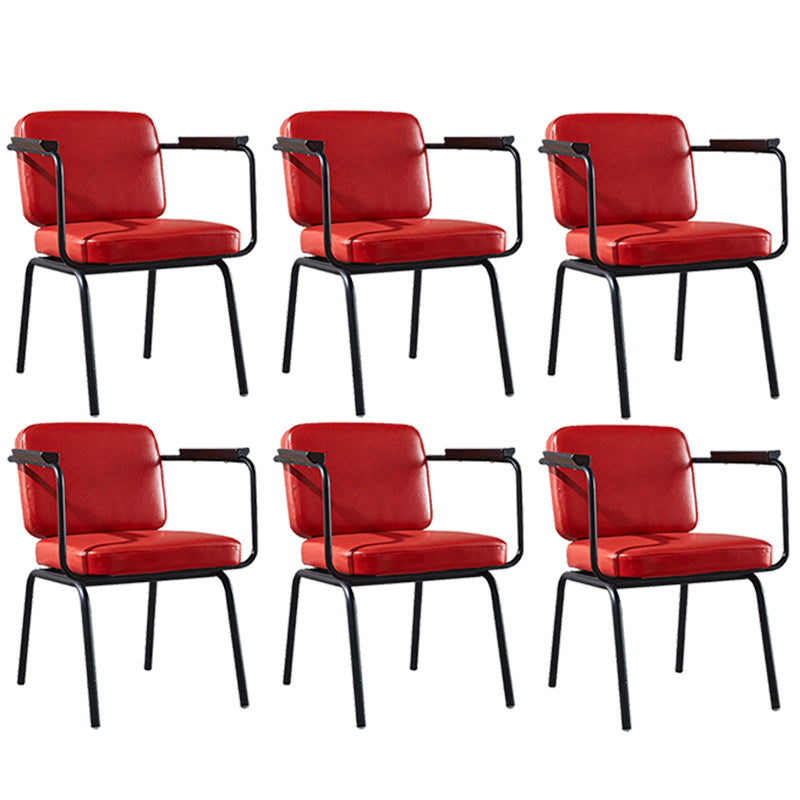 Modern Industrial Style Leather Solid Back Side Chair 31"H Dining Chair for Restaurant Bedroom