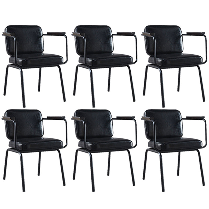 Modern Industrial Style Leather Solid Back Side Chair 31"H Dining Chair for Restaurant Bedroom