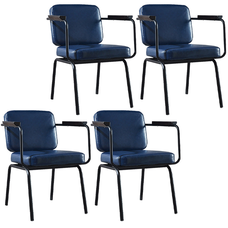Modern Industrial Style Leather Solid Back Side Chair 31"H Dining Chair for Restaurant Bedroom