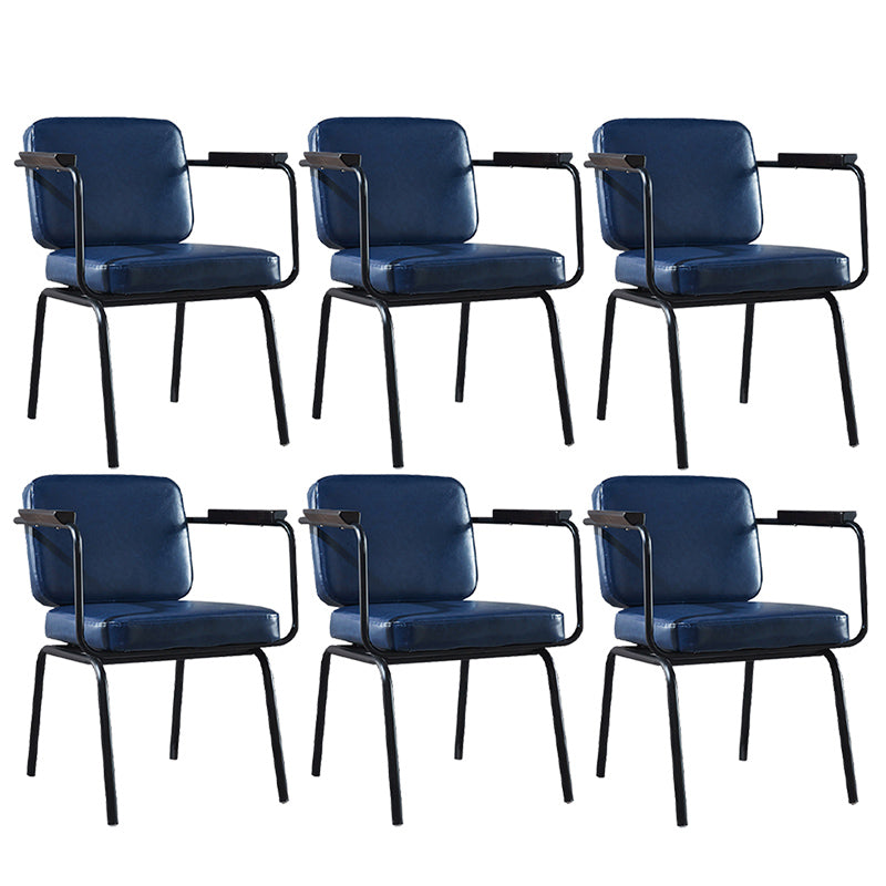 Modern Industrial Style Leather Solid Back Side Chair 31"H Dining Chair for Restaurant Bedroom