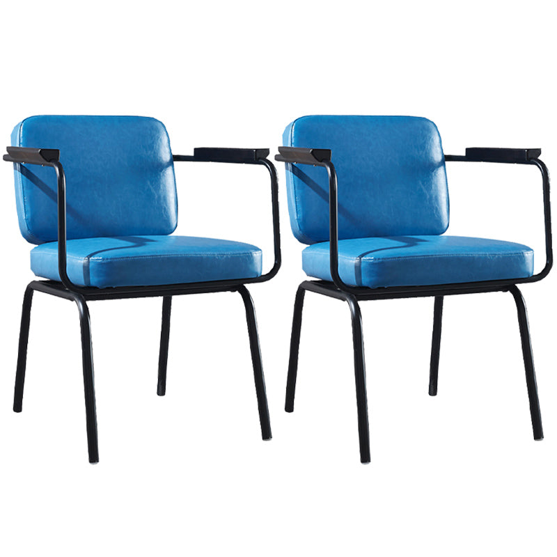 Modern Industrial Style Leather Solid Back Side Chair 31"H Dining Chair for Restaurant Bedroom