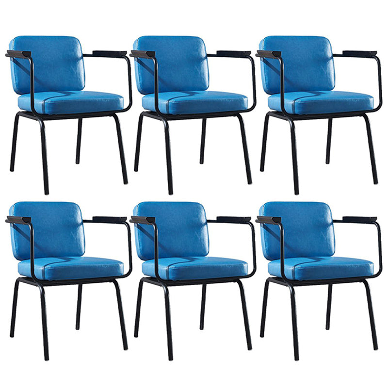 Modern Industrial Style Leather Solid Back Side Chair 31"H Dining Chair for Restaurant Bedroom