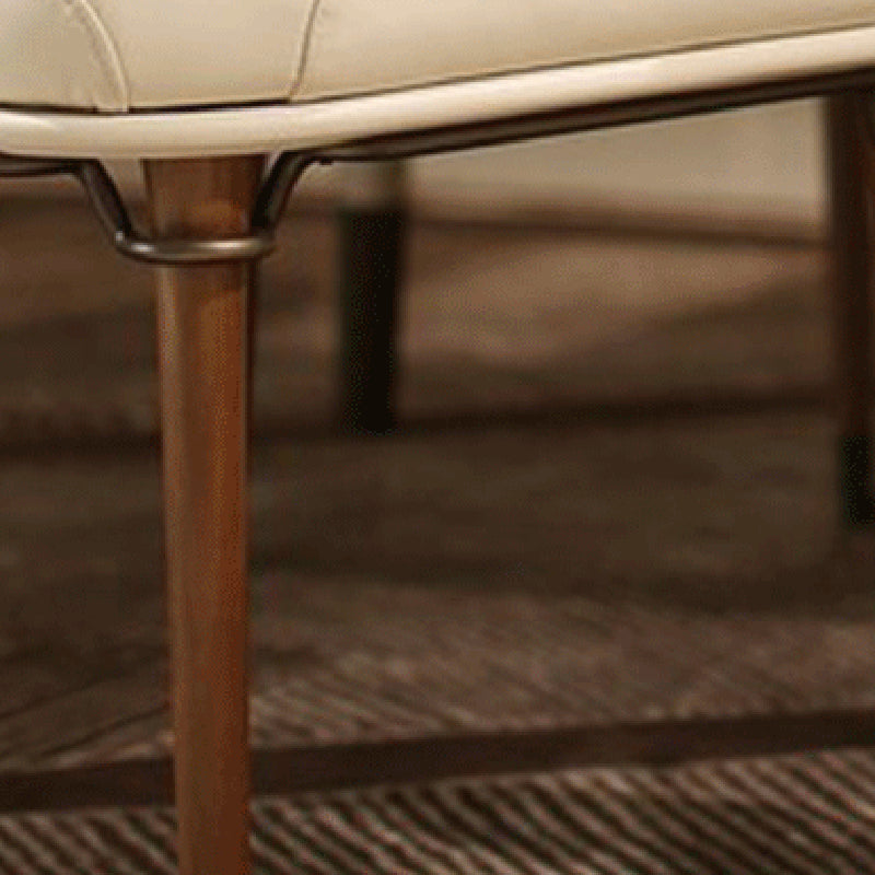 Contemporary Style Leather Chair Armless Parsons Chair with Wooden Legs for Home Use