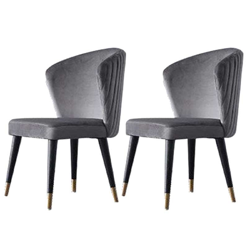 Contemporary Kitchen Fabric Dining Chair Wingback Side Chair for Home Use