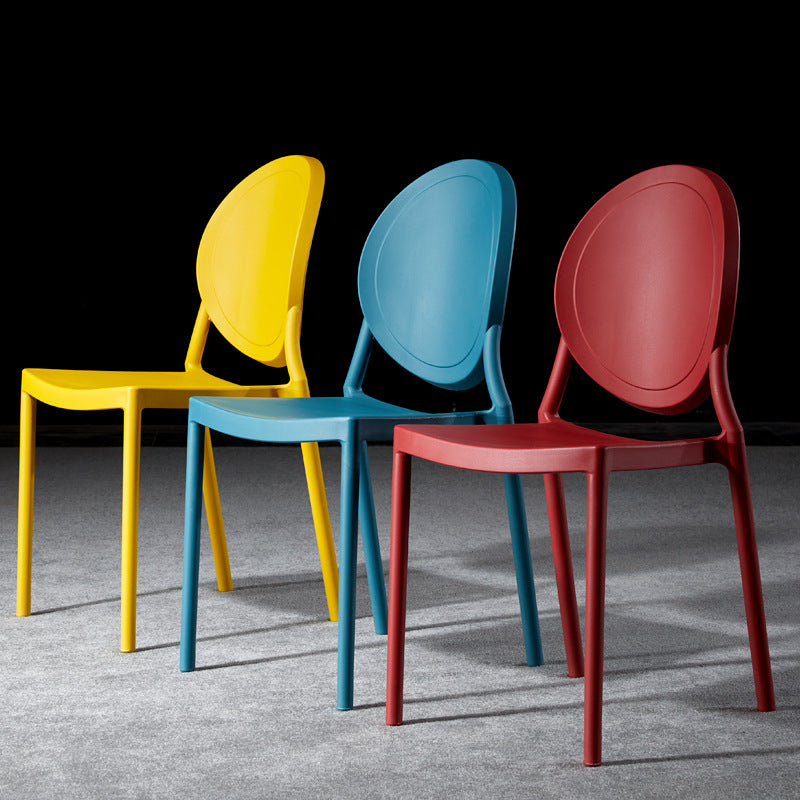 Glam Style Plastic Side Chair Matte Finish Dining Chair for Dinning Room