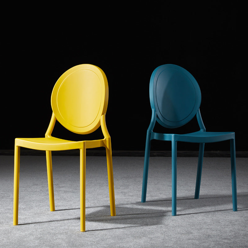 Glam Style Plastic Side Chair Matte Finish Dining Chair for Dinning Room