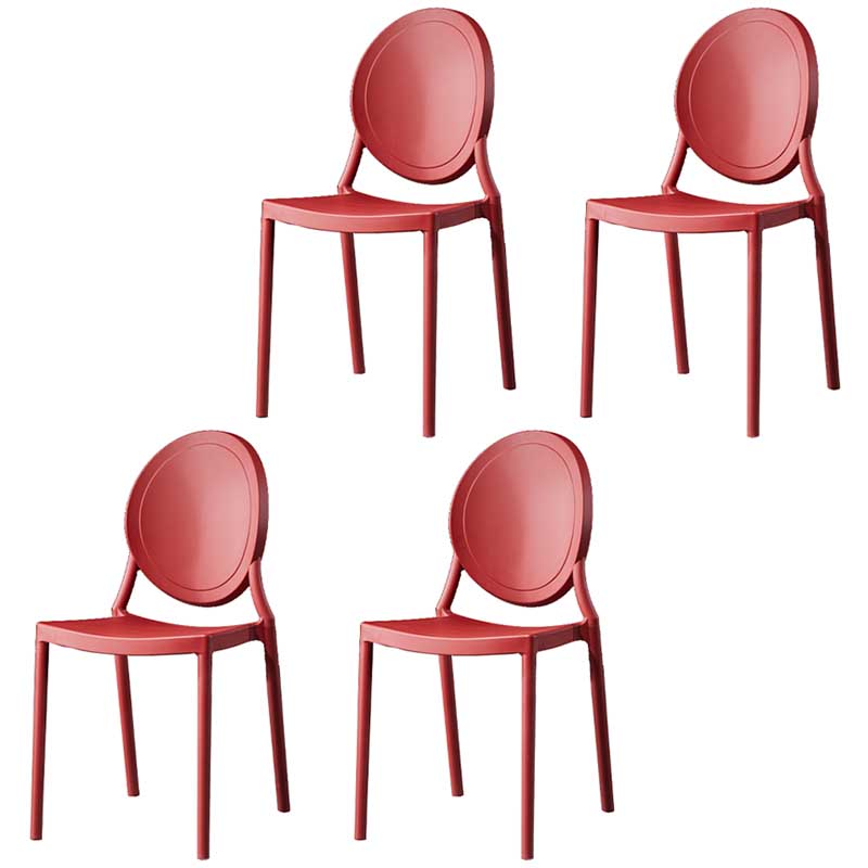 Glam Style Plastic Side Chair Matte Finish Dining Chair for Dinning Room