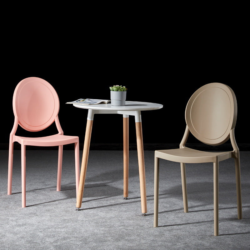 Glam Style Plastic Side Chair Matte Finish Dining Chair for Dinning Room