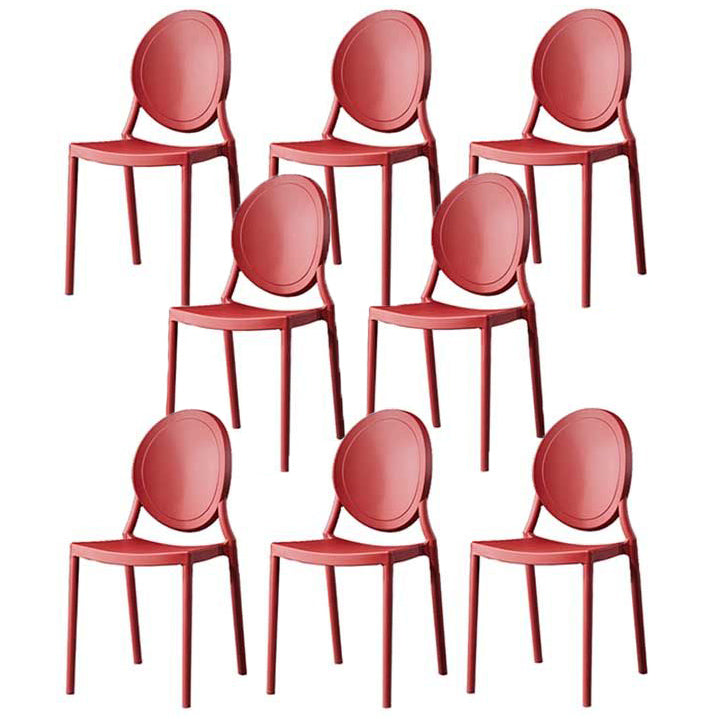 Glam Style Plastic Side Chair Matte Finish Dining Chair for Dinning Room