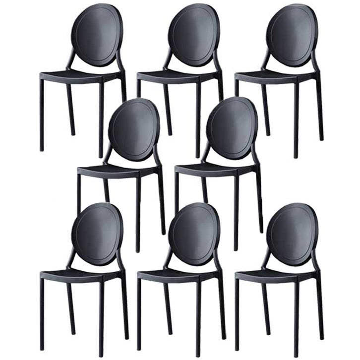Glam Style Plastic Side Chair Matte Finish Dining Chair for Dinning Room