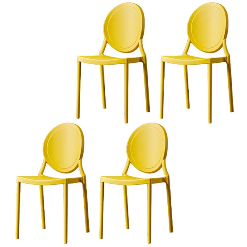 Glam Style Plastic Side Chair Matte Finish Dining Chair for Dinning Room