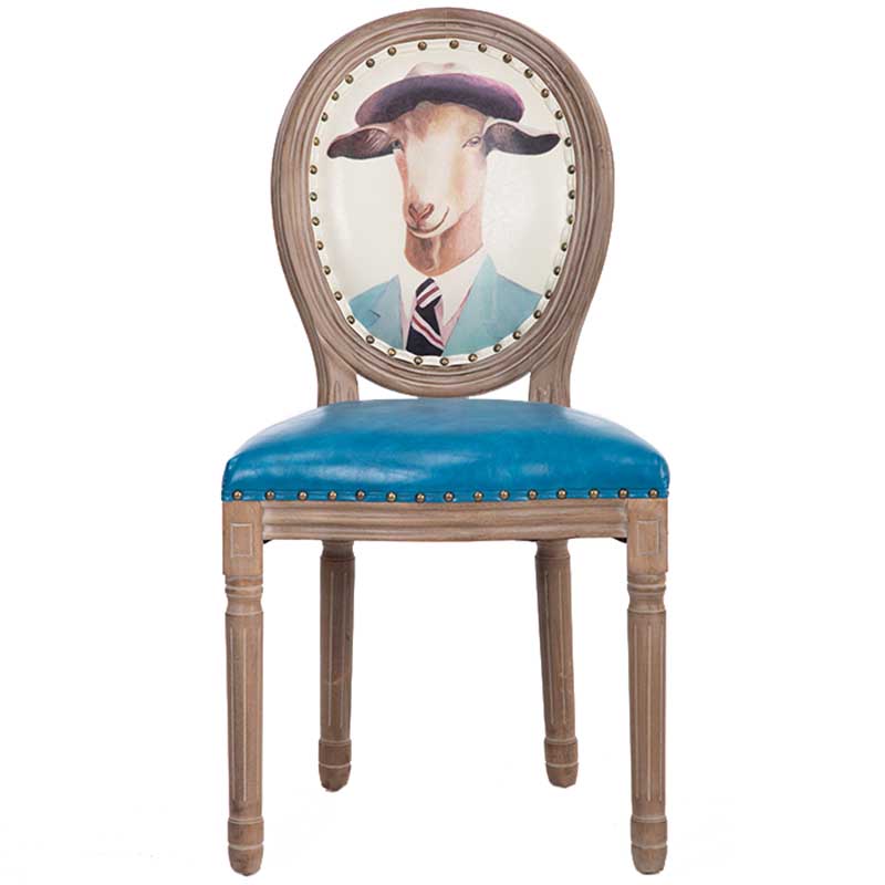 Solid Wood Country Style Dining Room Chair Matte Finish King Louis Back Side Chair