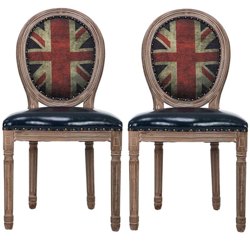 Solid Wood Country Style Dining Room Chair Matte Finish King Louis Back Side Chair