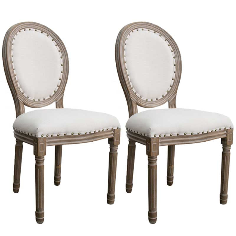 Solid Wood Country Style Dining Room Chair Matte Finish King Louis Back Side Chair