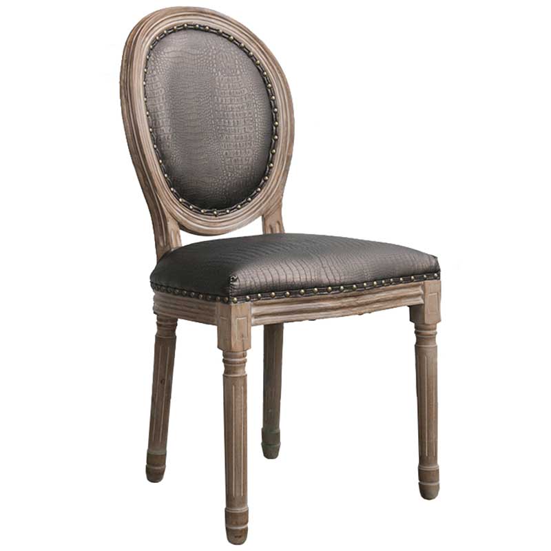 Solid Wood Country Style Dining Room Chair Matte Finish King Louis Back Side Chair