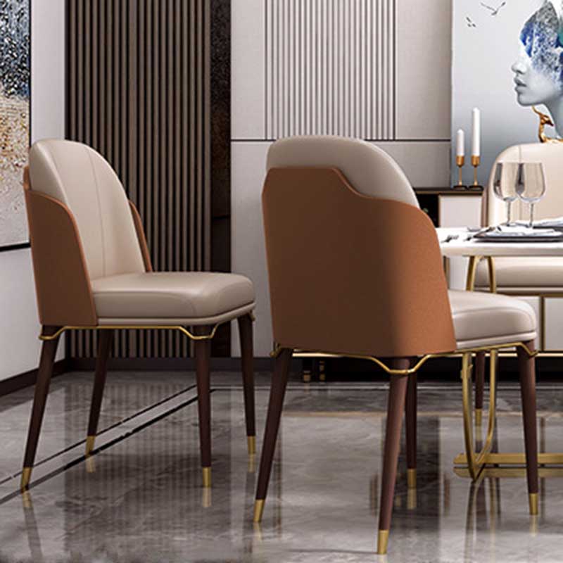 Contemporary Style Microfiber Leather Chair Parsons Dining Chair for Home