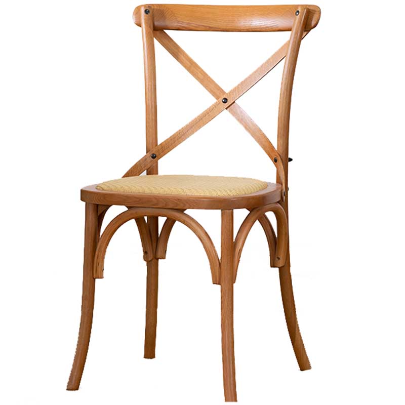 Solid Wood Traditional Dining Chair Matte Finish Cross Back Side Chair