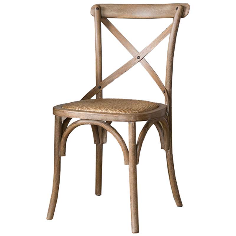 Solid Wood Traditional Dining Chair Matte Finish Cross Back Side Chair