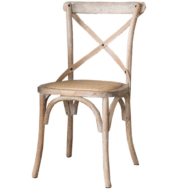 Solid Wood Traditional Dining Chair Matte Finish Cross Back Side Chair