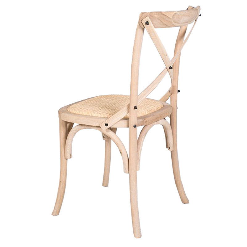 Solid Wood Traditional Dining Chair Matte Finish Cross Back Side Chair