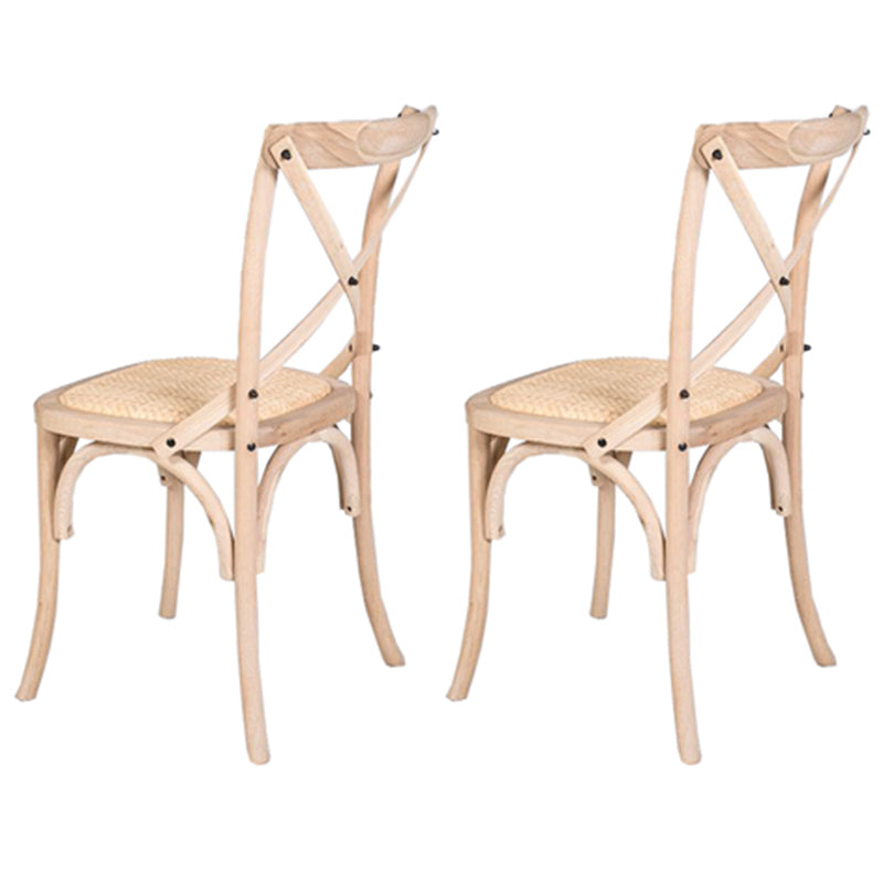 Solid Wood Traditional Dining Chair Matte Finish Cross Back Side Chair