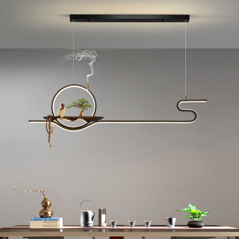 Luci a sospensione sospesa in metallo Lampade sospese lineari moderne per sala da studio