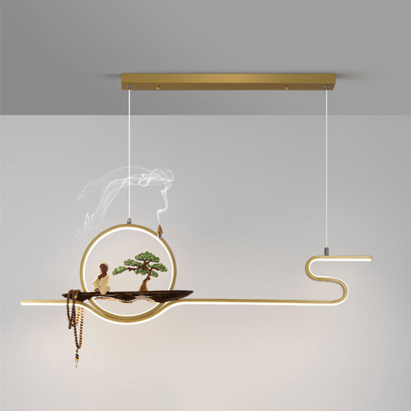 Metal Hanging Pendant Lights Modern Linear Hanging Lamps for Study Room