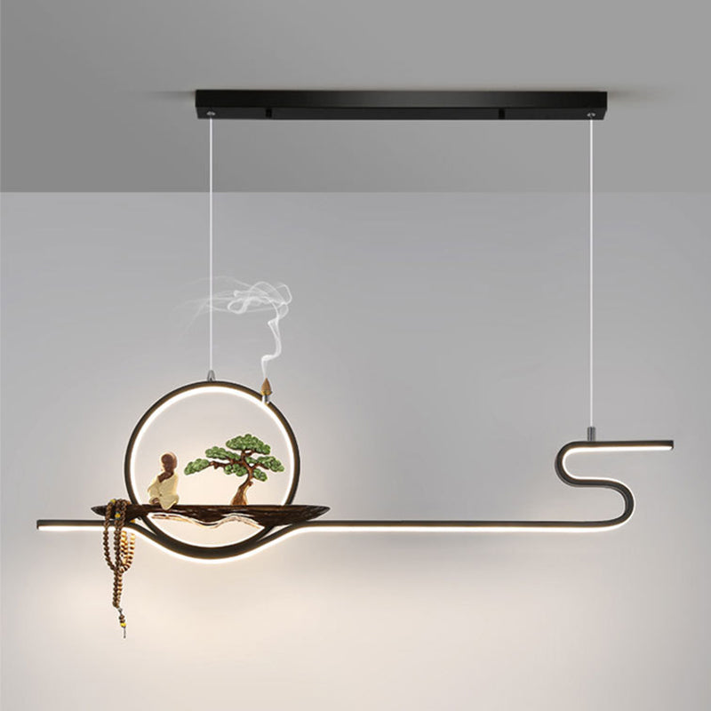 Metal Hanging Pendant Lights Modern Linear Hanging Lamps for Study Room