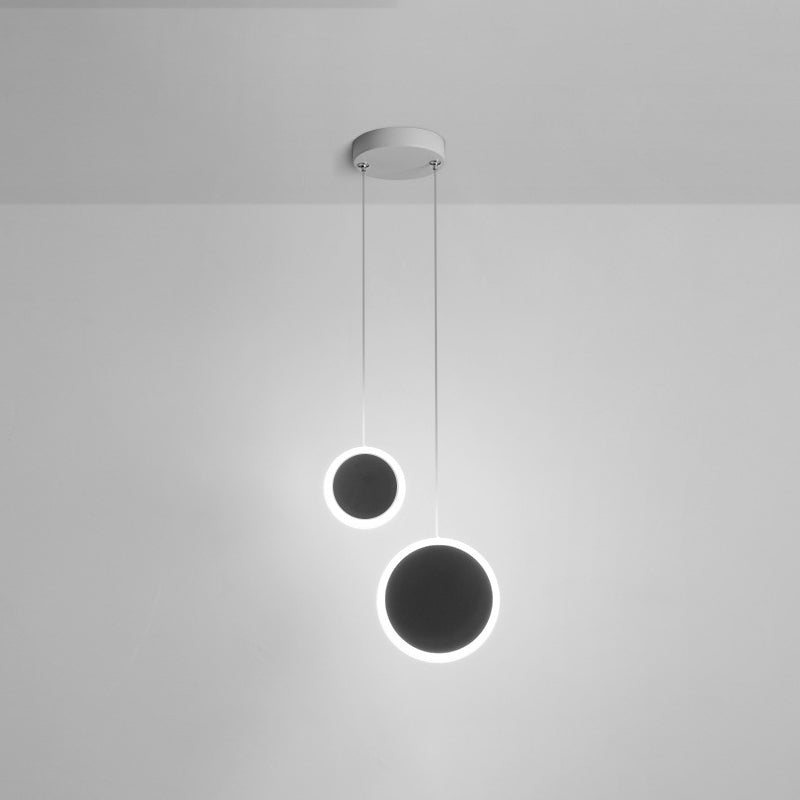 Multi -Lichter runden Schatten Anhänger moderne einfache LED -Stilhänge Deckenleuchte