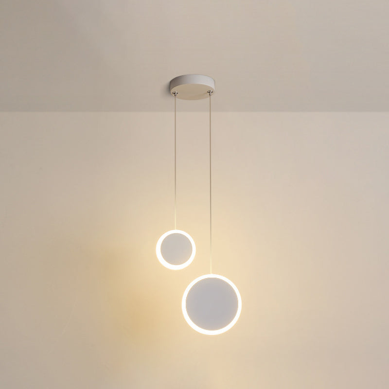 Multi Lights Round Shade Pendant Modern Simple LED Style Hanging Ceiling Light