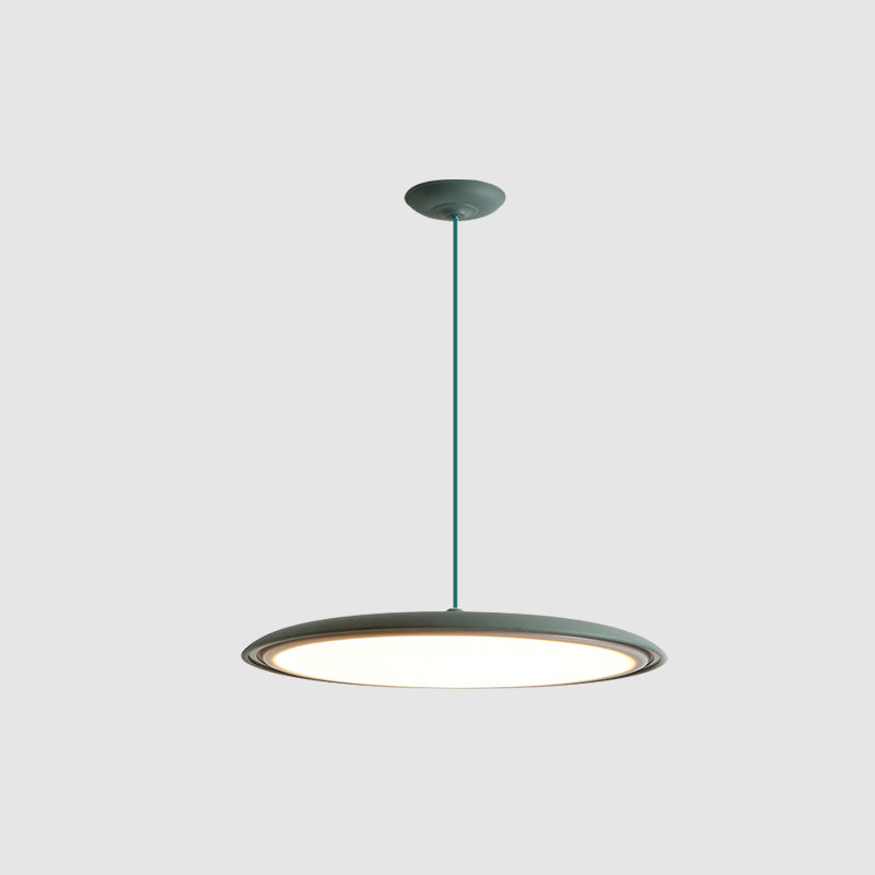 Modern Hanging Light Fixtures Round Plate Pendant Lights Metal 1 Light Pendant Lamp