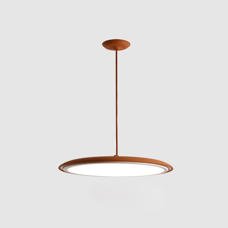 Modern Hanging Light Fixtures Round Plate Pendant Lights Metal 1 Light Pendant Lamp