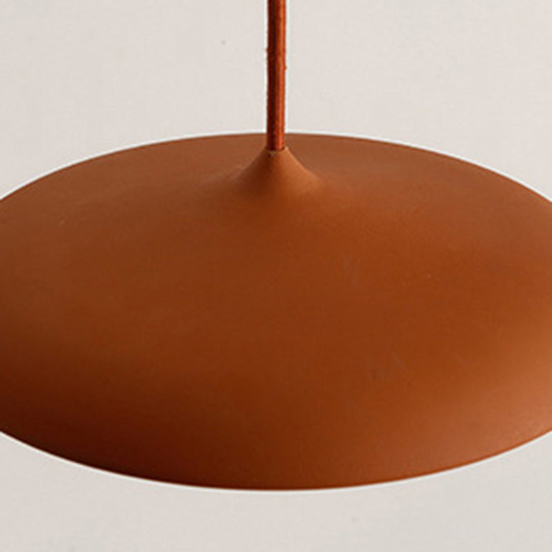 Modern Hanging Light Fixtures Round Plate Pendant Lights Metal 1 Light Pendant Lamp