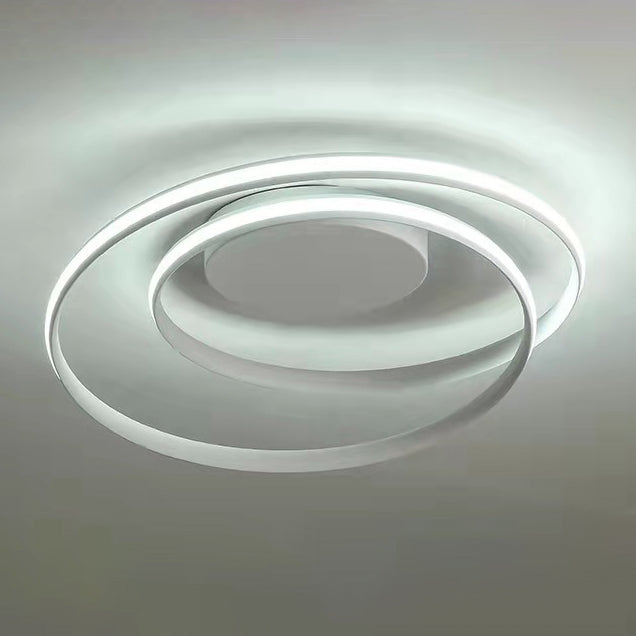 1-Light Ribbon Semi Flush Mount Lighting Modern Style Aluminum Surface Mounted Led Ceiling Light