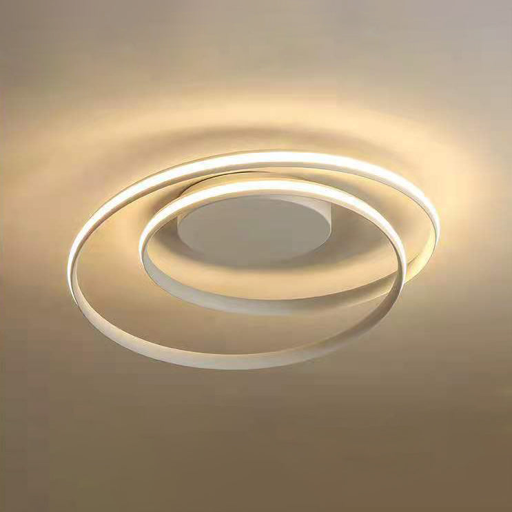 1-Light Ribbon Semi Flush Mount Lighting Modern Style Aluminum Surface Mounted Led Ceiling Light