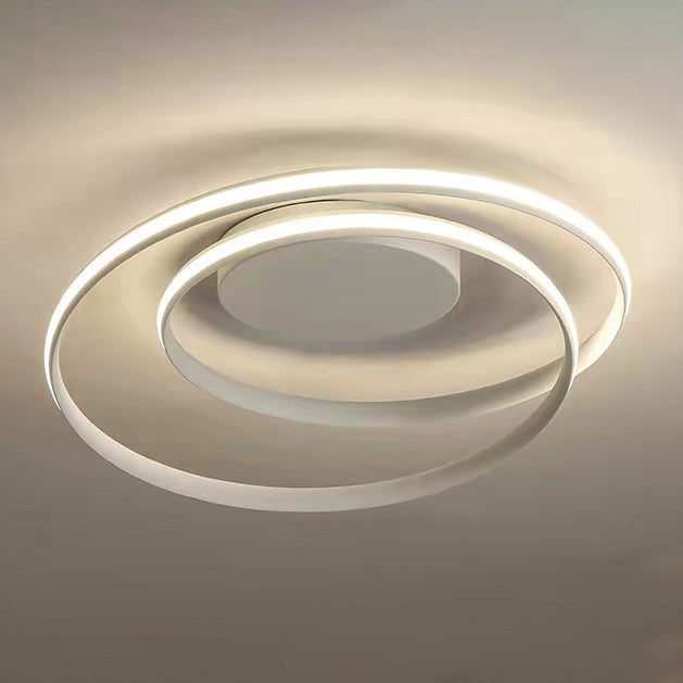 1-Light Ribbon Semi Flush Mount Lighting Modern Style Aluminum Surface Mounted Led Ceiling Light
