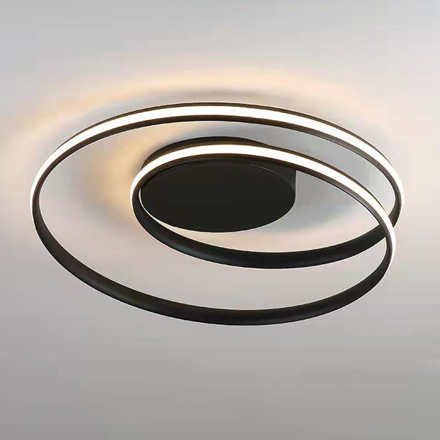 1-Light Ribbon Semi Flush Mount Lighting Modern Style Aluminum Surface Mounted Led Ceiling Light