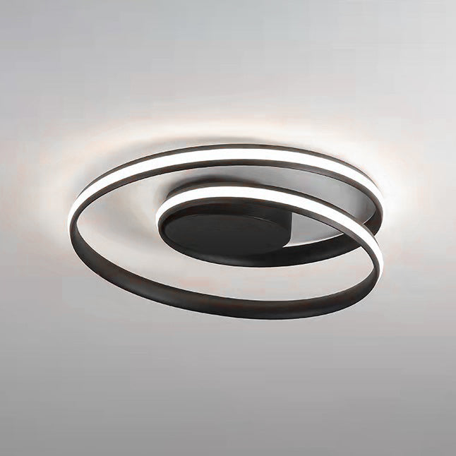 1-Light Ribbon Semi Flush Mount Lighting Modern Style Aluminum Surface Mounted Led Ceiling Light