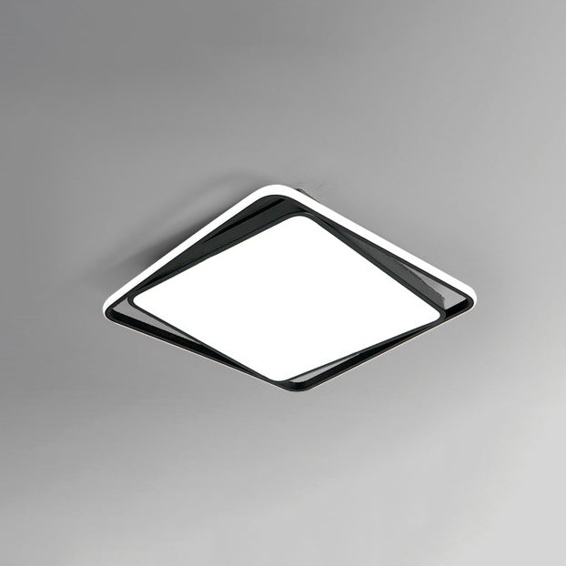 Modern Style Black Led Flush Mount Fixture Geometric Acrylic Flush Ceiling Lighting